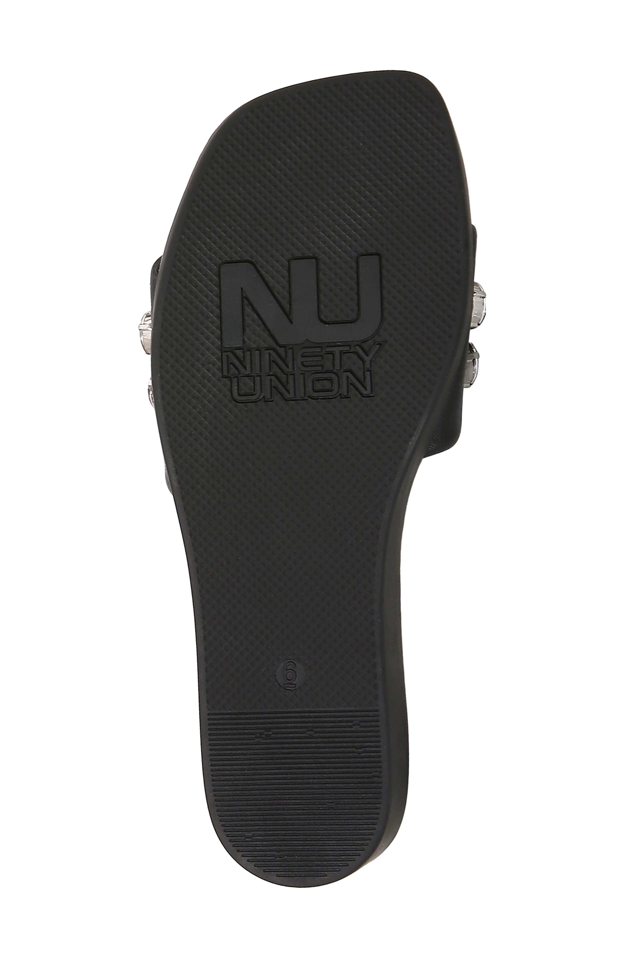 Seasidenr Crystal Embellished Wedge Slide Sandal, Alternate, color, BLACK