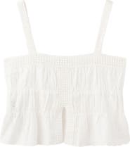 MANGO TEEN Crochet Trim Embroidered Eyelet Top