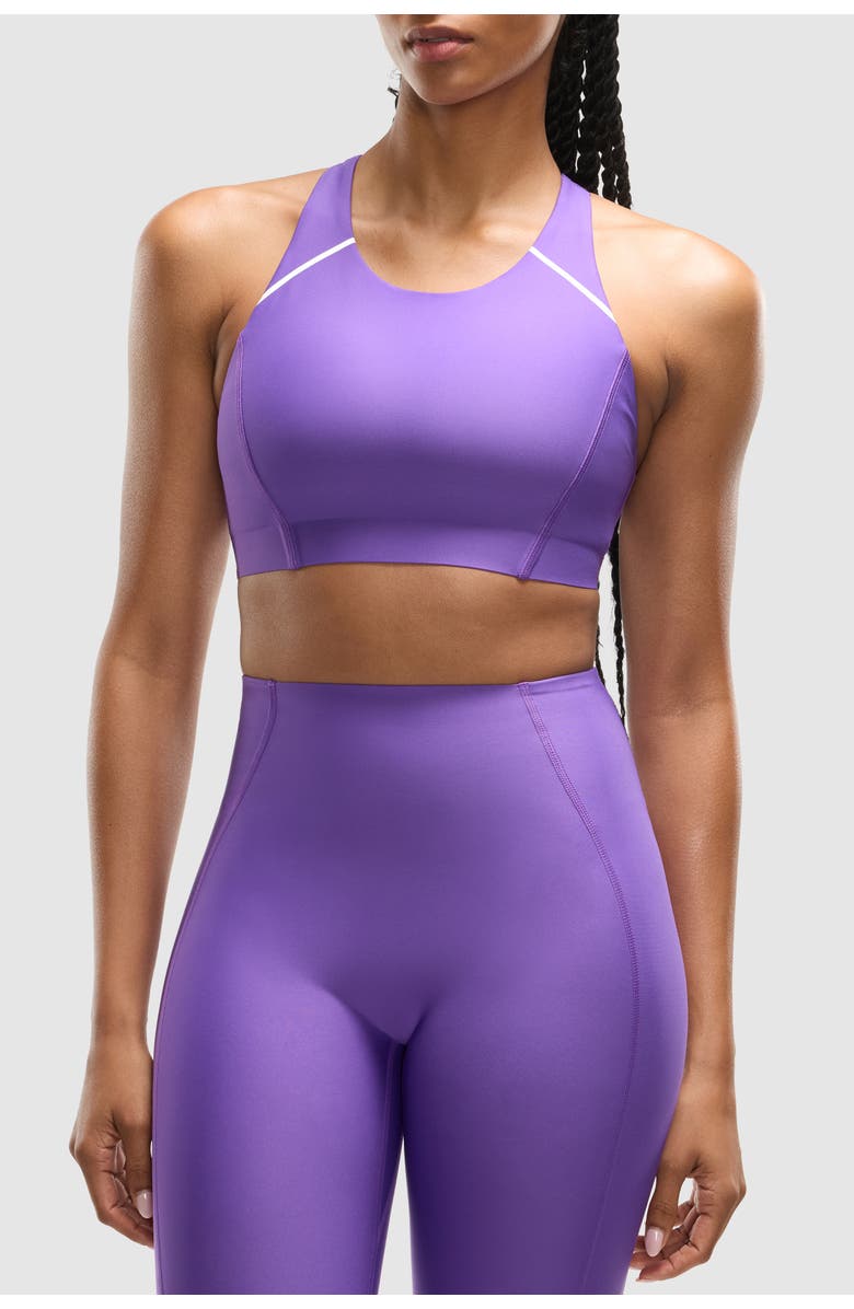 Peloton PaceForm Longline Racer Front Bra, Main, color, Bright Purple