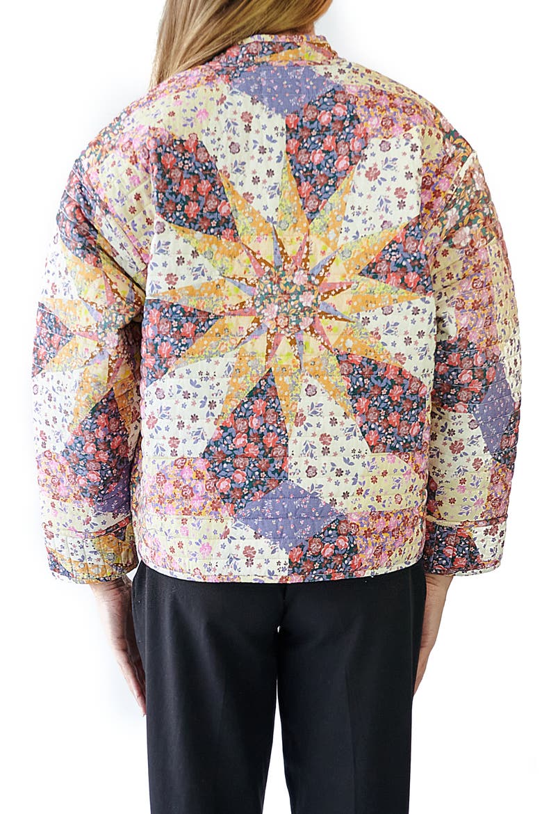 Gender Inclusive Quilted Patchwork Jacket, Alternate, color, WHITE FLORAL MULTI