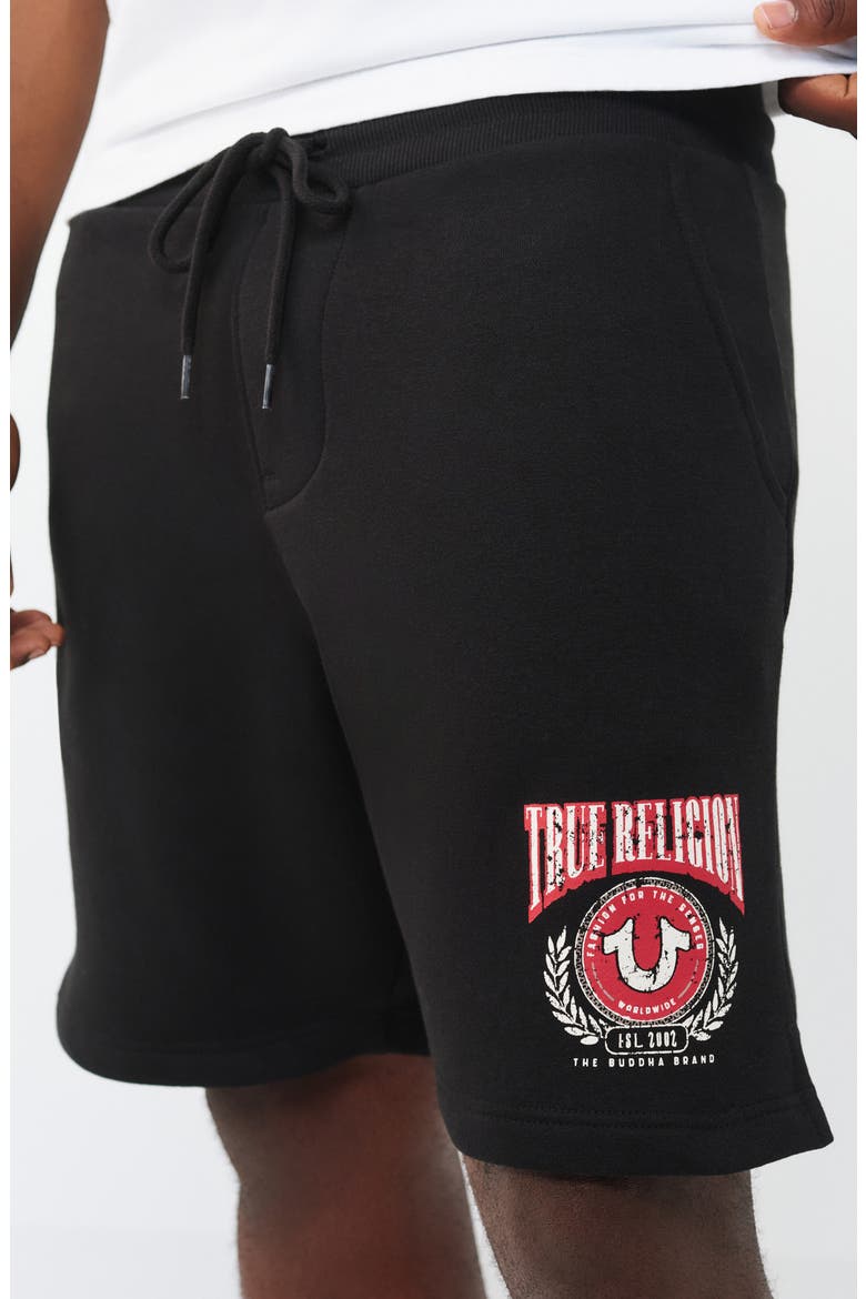 College Sweat Shorts, Alternate, color, JET BLACK