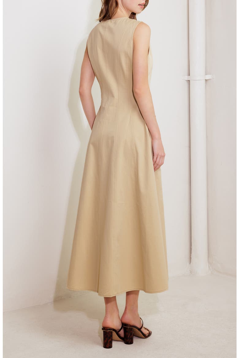 Sleeveless Cotton Maxi Dress, Alternate, color, BEIGE