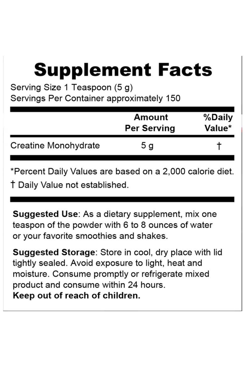 Pure Creatine Monohydrate Powder Supplement, Alternate, color, White
