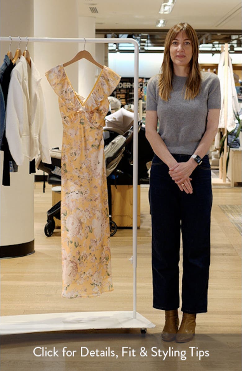 Carter Ruffle Neck Tie Back Maxi Dress, sales video thumbnail