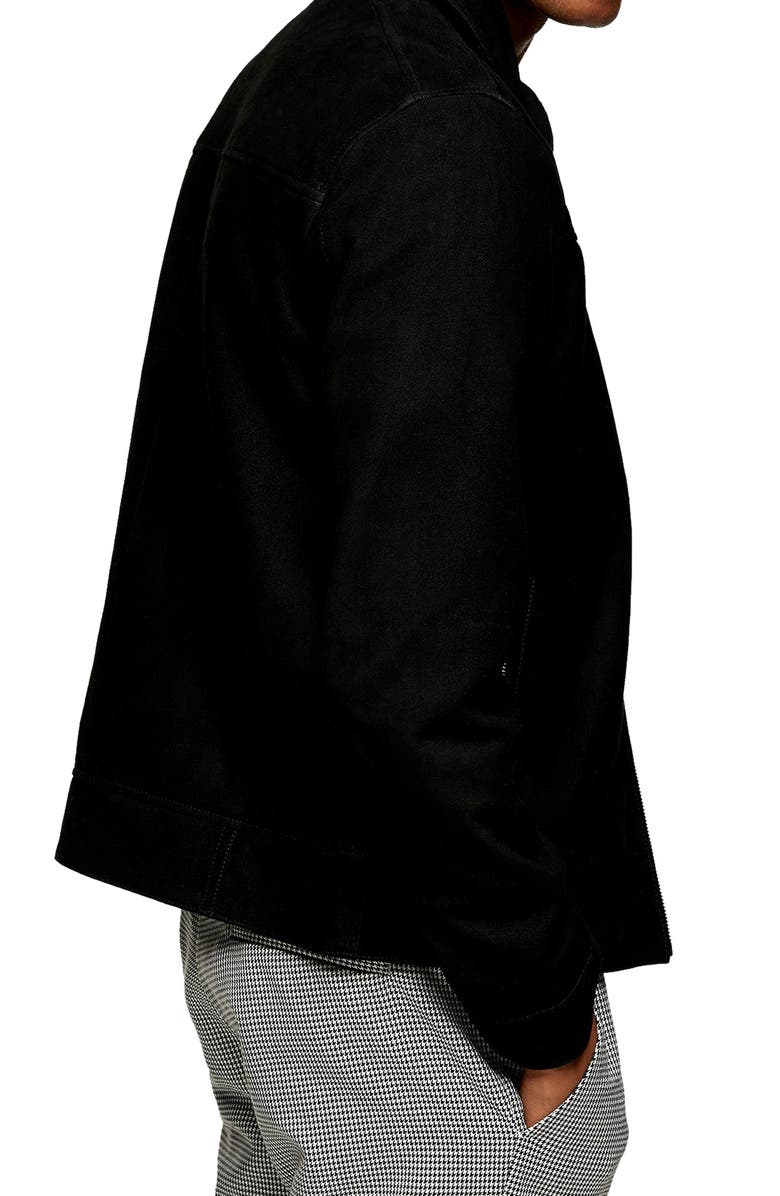 Topman Suede Harrington Jacket, Alternate, color, 