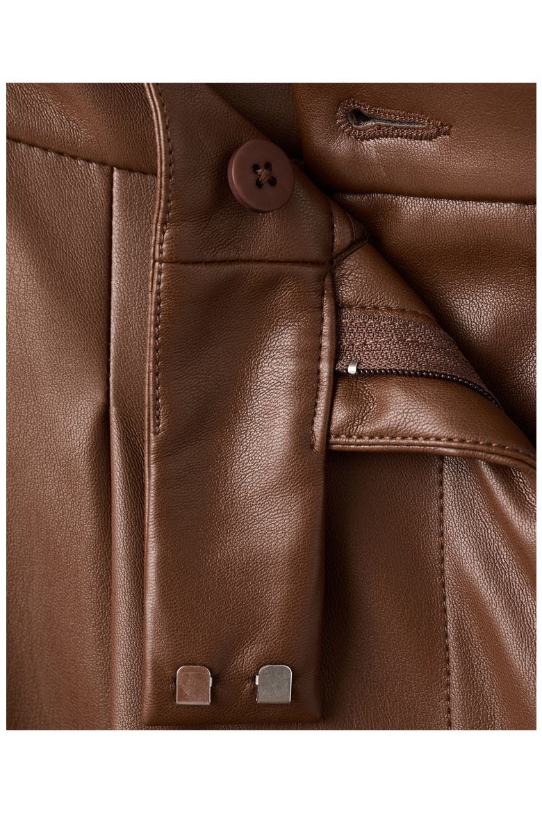 Riga Faux Leather Wide Leg Pants, Alternate, color, MEDIUM BROWN