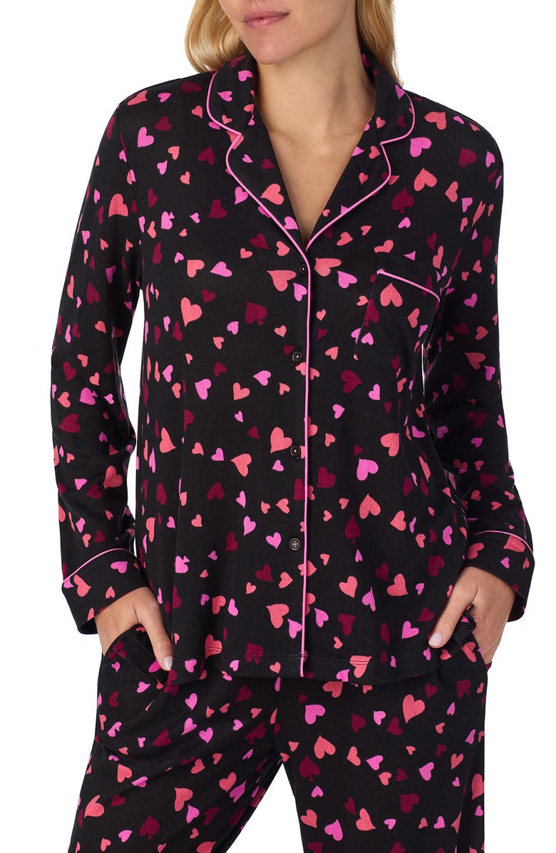Kate Spade New York print pajamas, Alternate, color, Black/ Multi