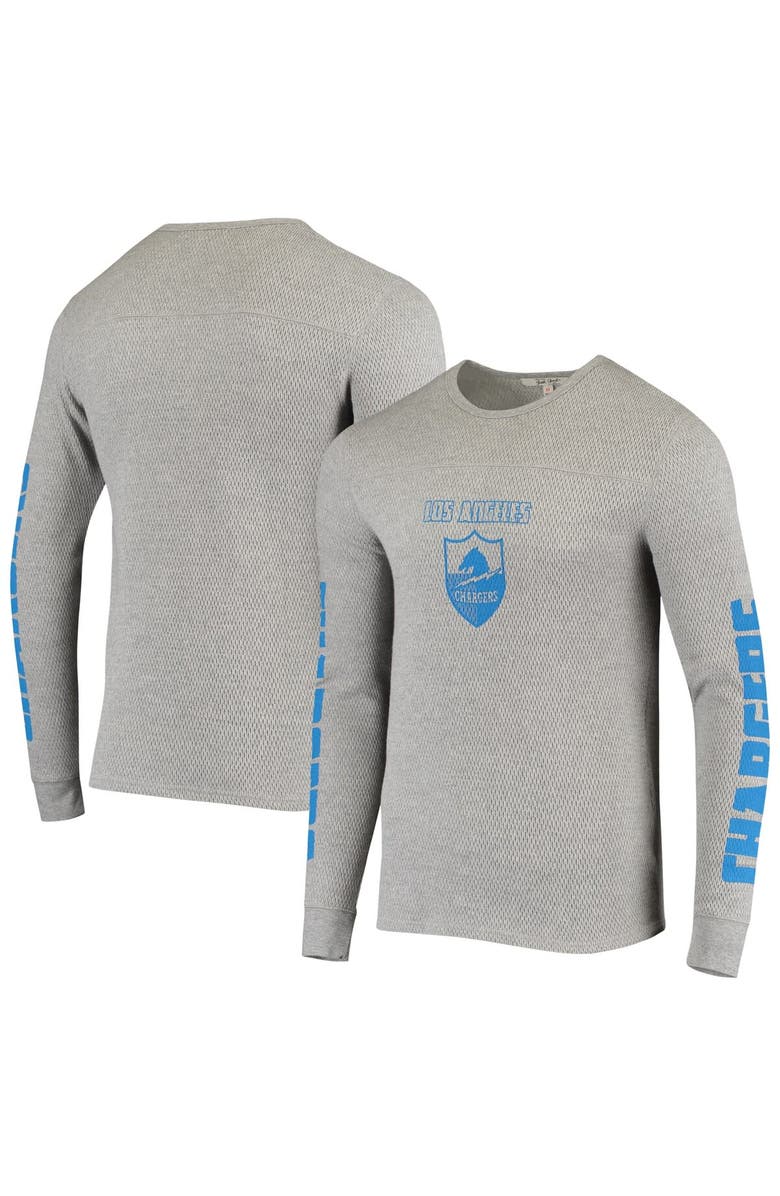 Junk Food Men's Junk Food Heathered Gray Los Angeles Chargers Heavyweight Thermal Long Sleeve T-Shirt, Main, color, Heather Gray