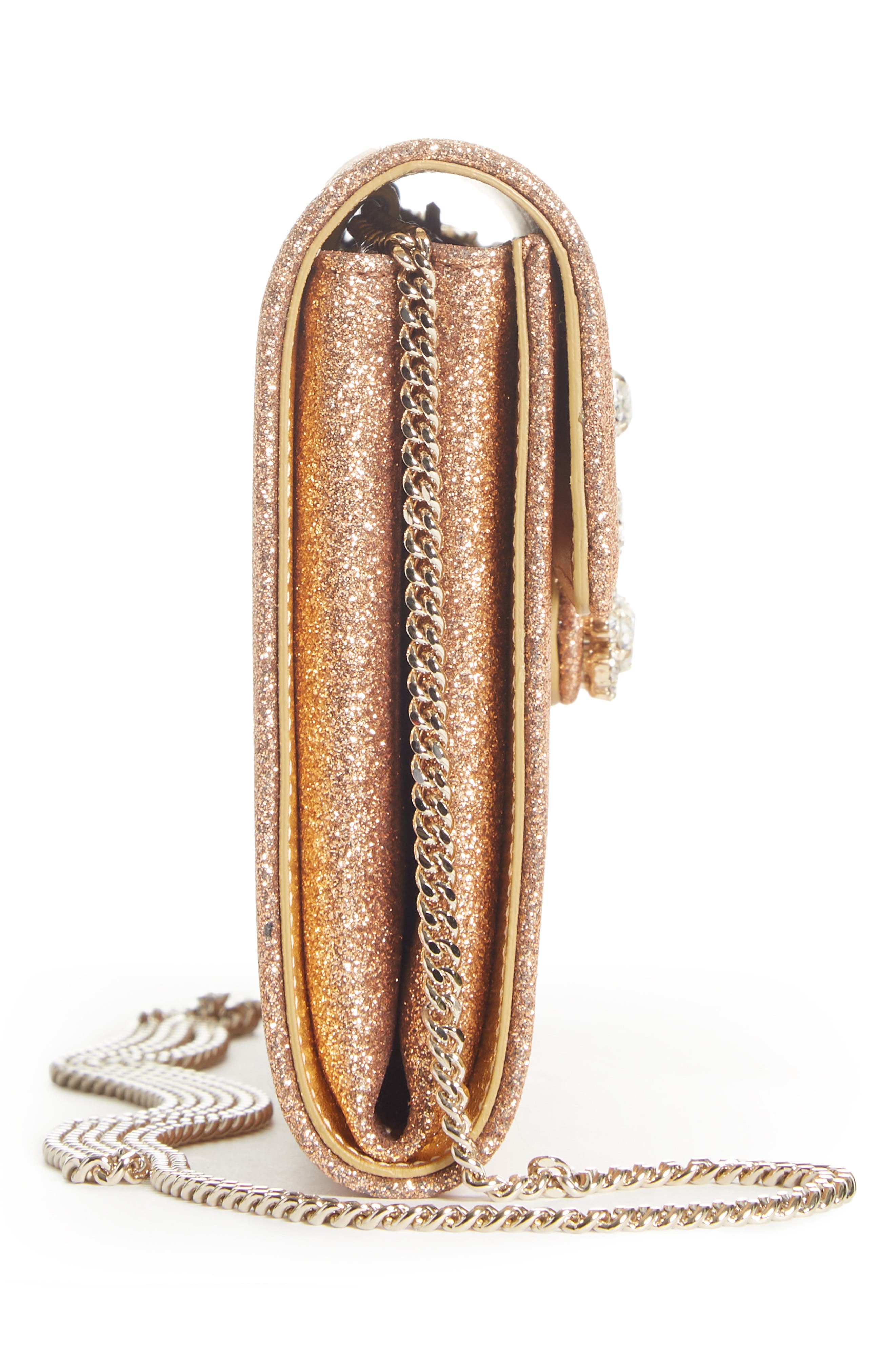 Roger Vivier Crystal Buckle Glitter Shoulder Bag, Alternate, color, 