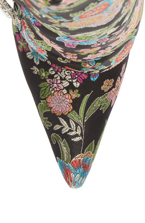 Azalea Wang Tilley Floral Jacquard Pointed Toe Bootie In Black