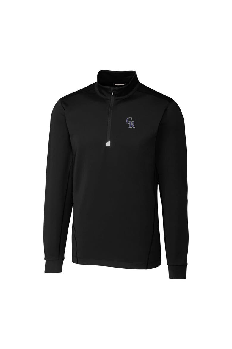 Men's Cutter & Buck  Black Colorado Rockies Traverse Stretch Quarter-Zip Pullover Top, Alternate, color, Black