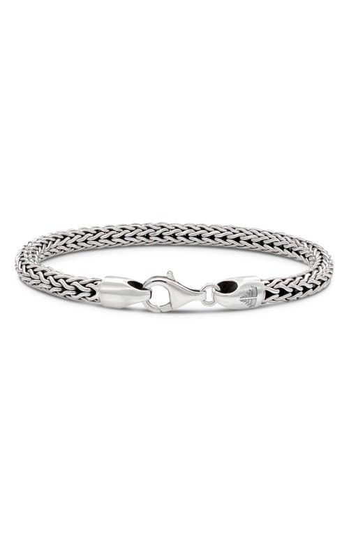 Devata Gender Inclusive Sterling Silver Dragon Bone Round 5mm Chain Bracelet In Silver