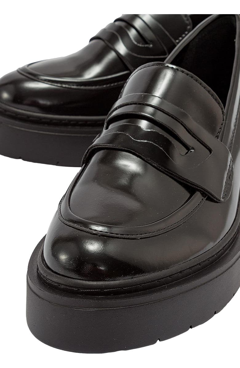 Prologue Shoes Josie Platform Loafer, Alternate, color, Black Patent Faux Leather