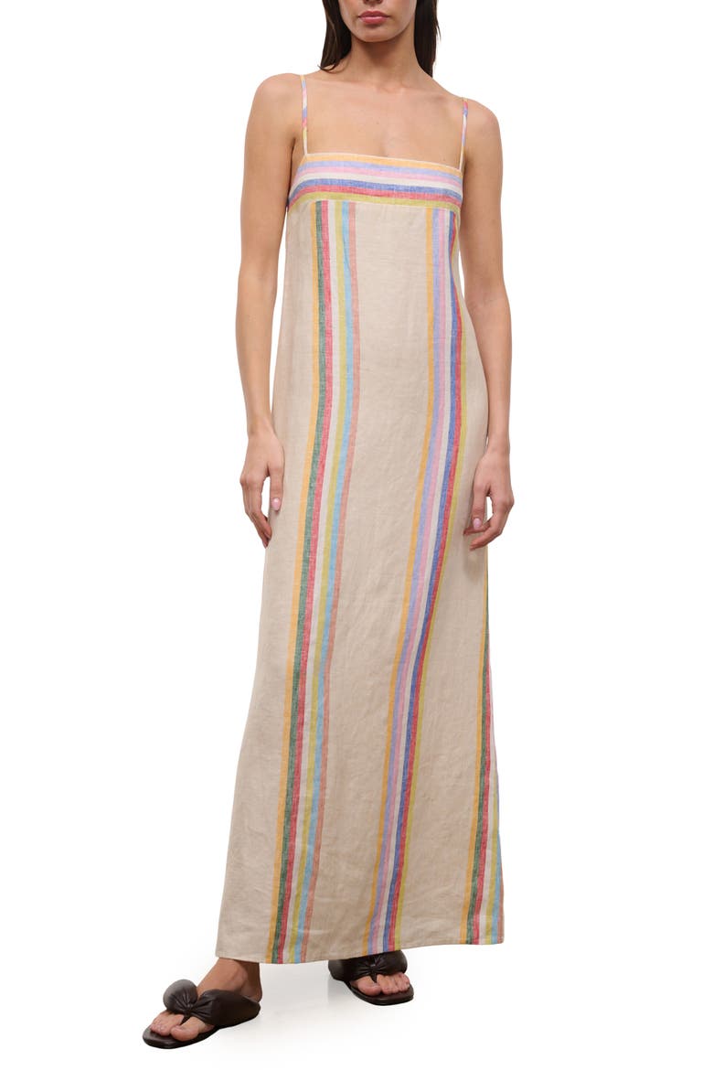 Laura Stripe Linen Maxi Dress, Main, color, DAY TRIP STRIPE