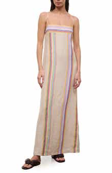 Laura Stripe Linen Maxi Dress