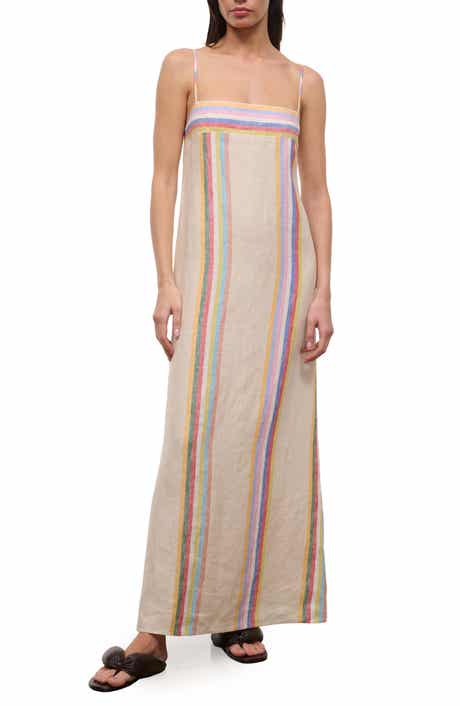 Laura Stripe Linen Maxi Dress