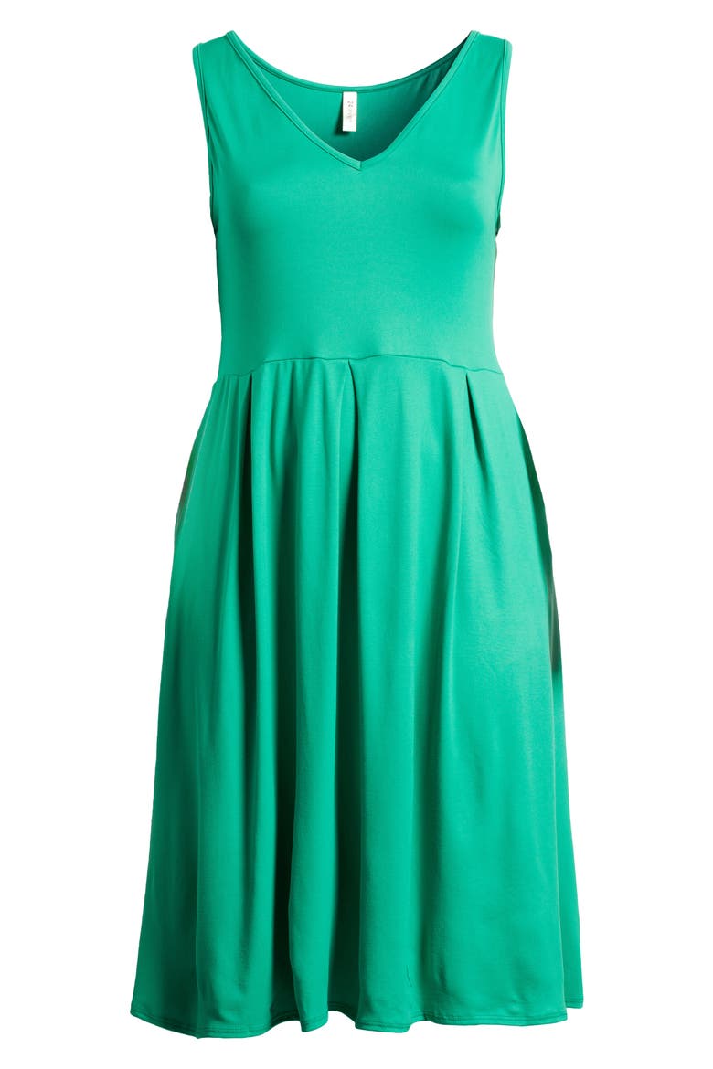 Sleeveless Jersey Dress, Alternate, color, GREEN