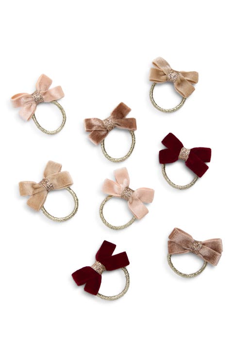 Kids' 8-Pack Glitter Bow Hair Ties