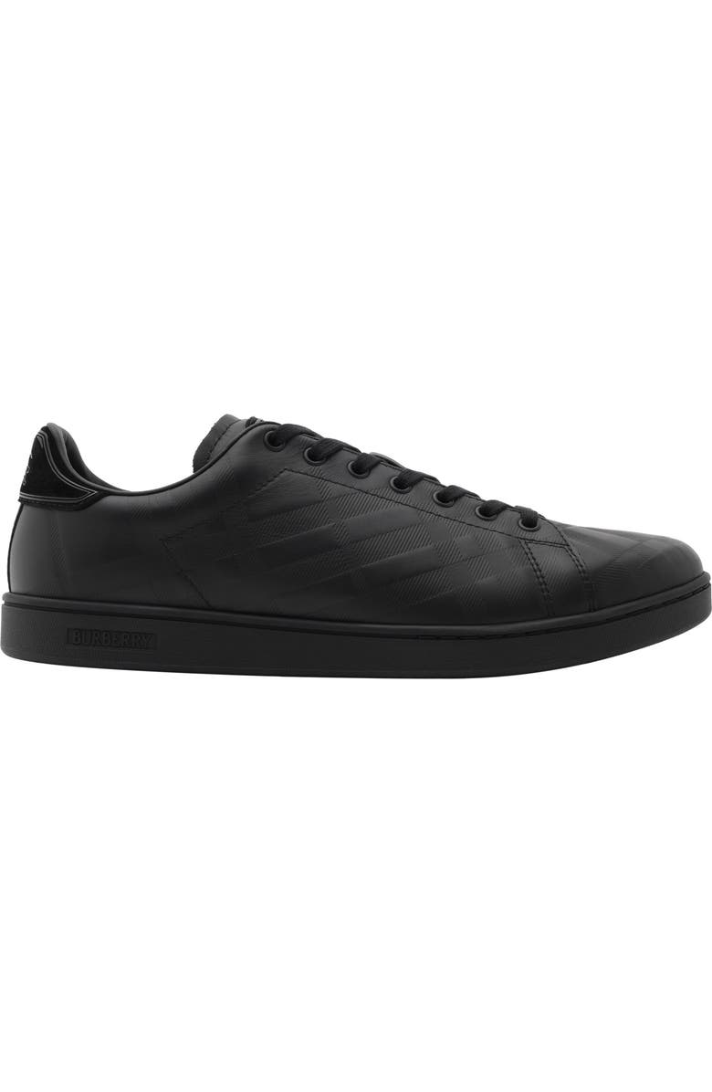 Burberry Embossed Check Leather Set Sneakers, Main, color, Black
