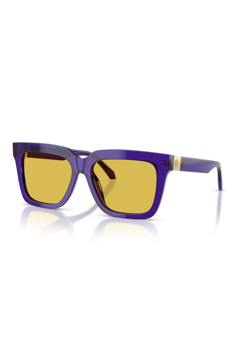 55mm Square Sunglasses, Alternate, color, TRANSPARENT VIOLET / YELLOW