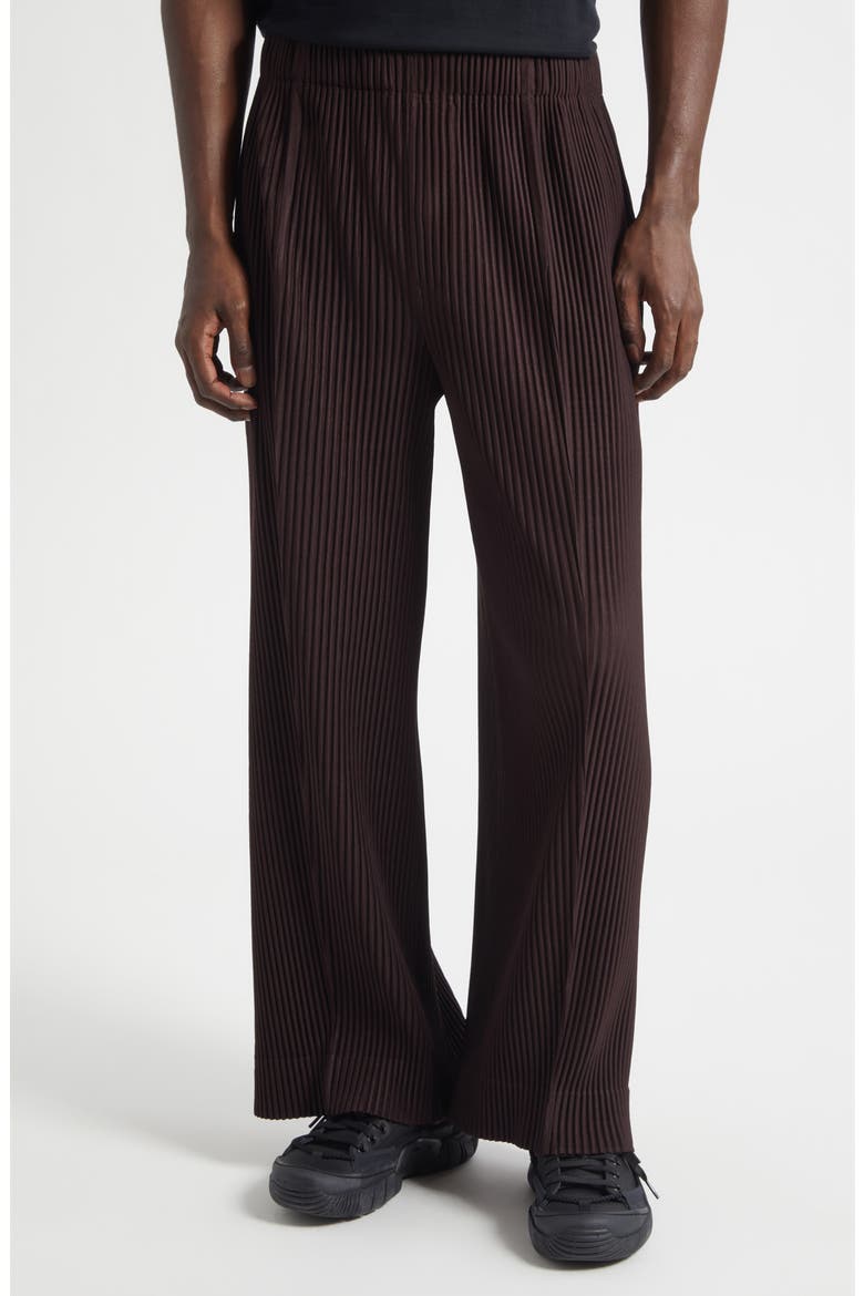 Monthly Colors January Pleated Pants, Alternate, color, EGG PLANT BLACK