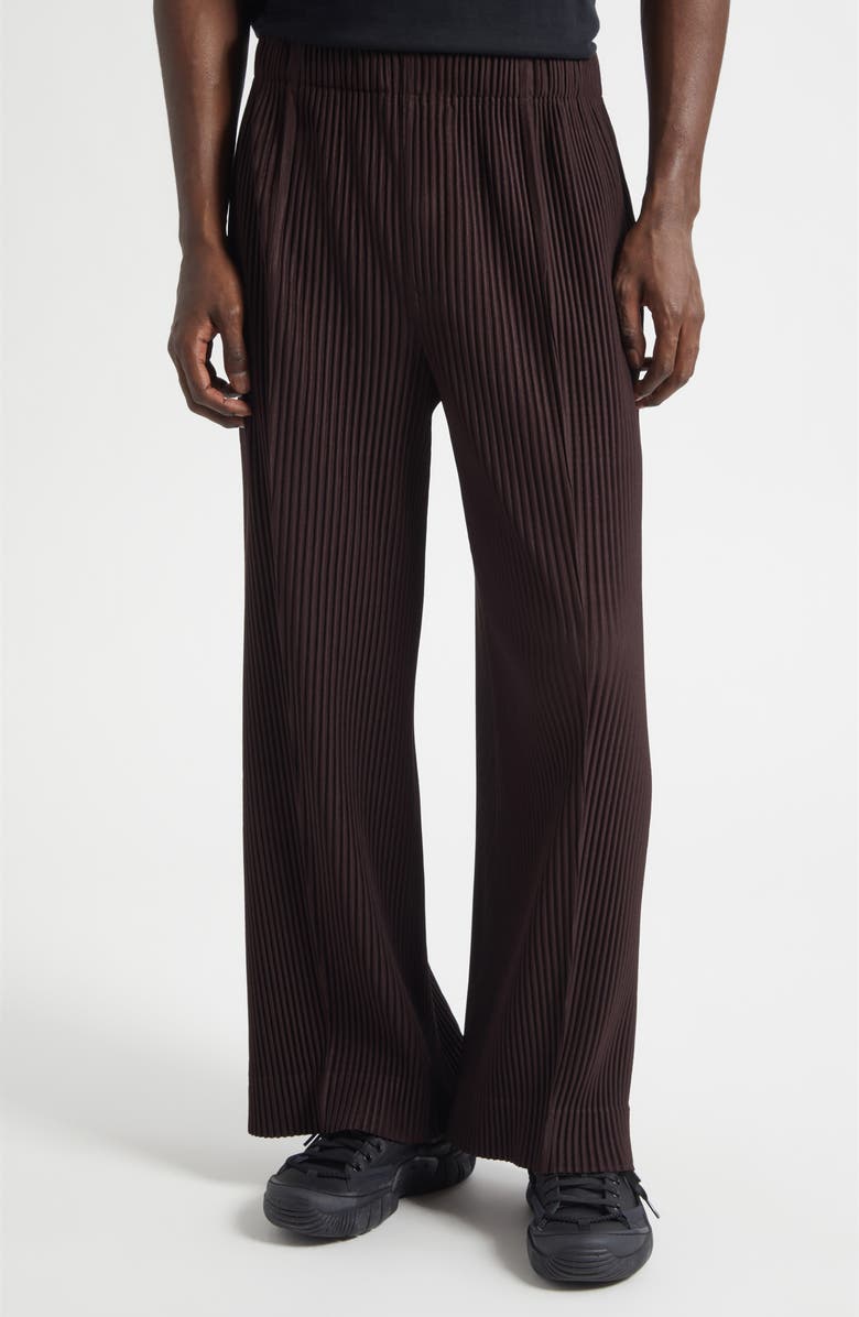 Homme Plissé Issey Miyake Monthly Colors January Pleated Pants, Alternate, color, Egg Plant Black