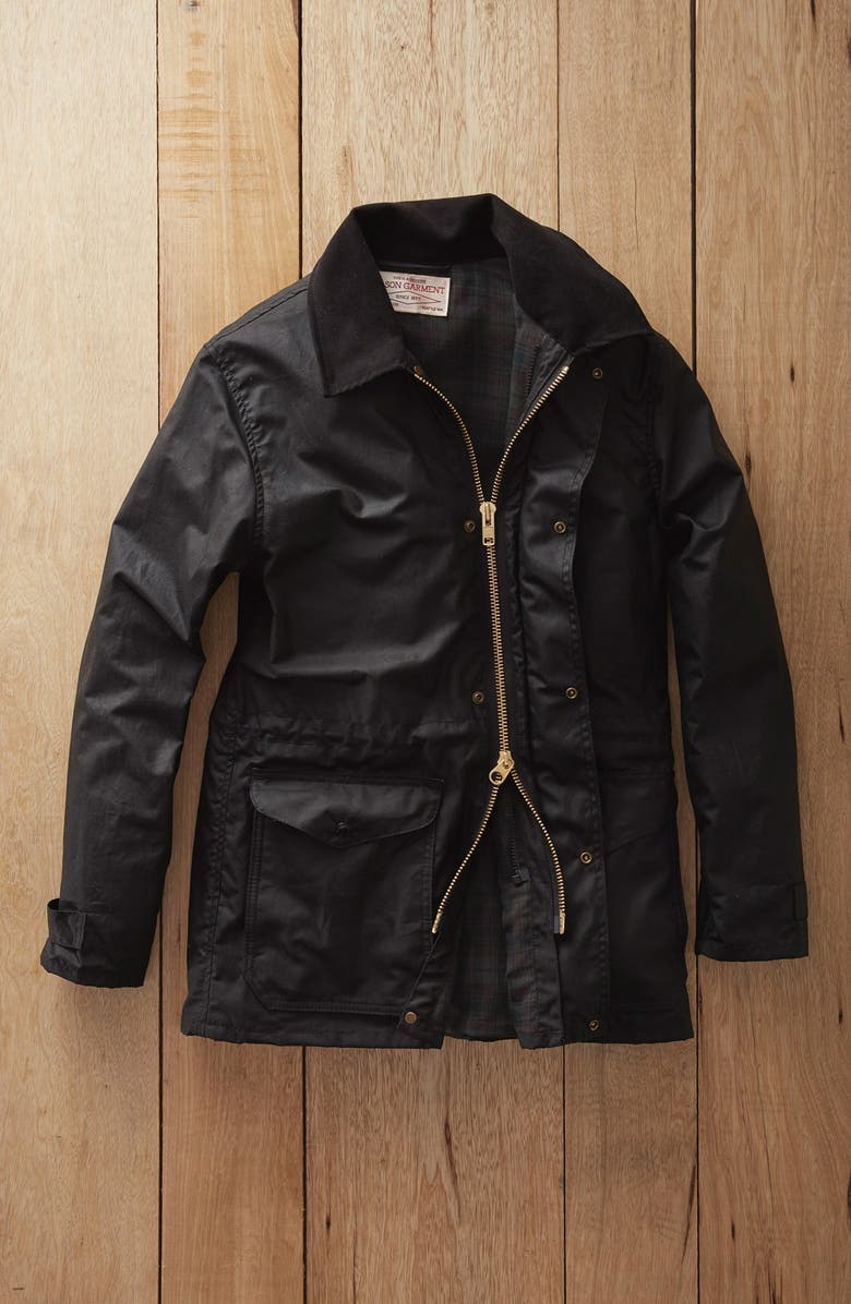 Filson 'Cover Cloth Mile Marker' Waxed Cotton Coat, Alternate, color,