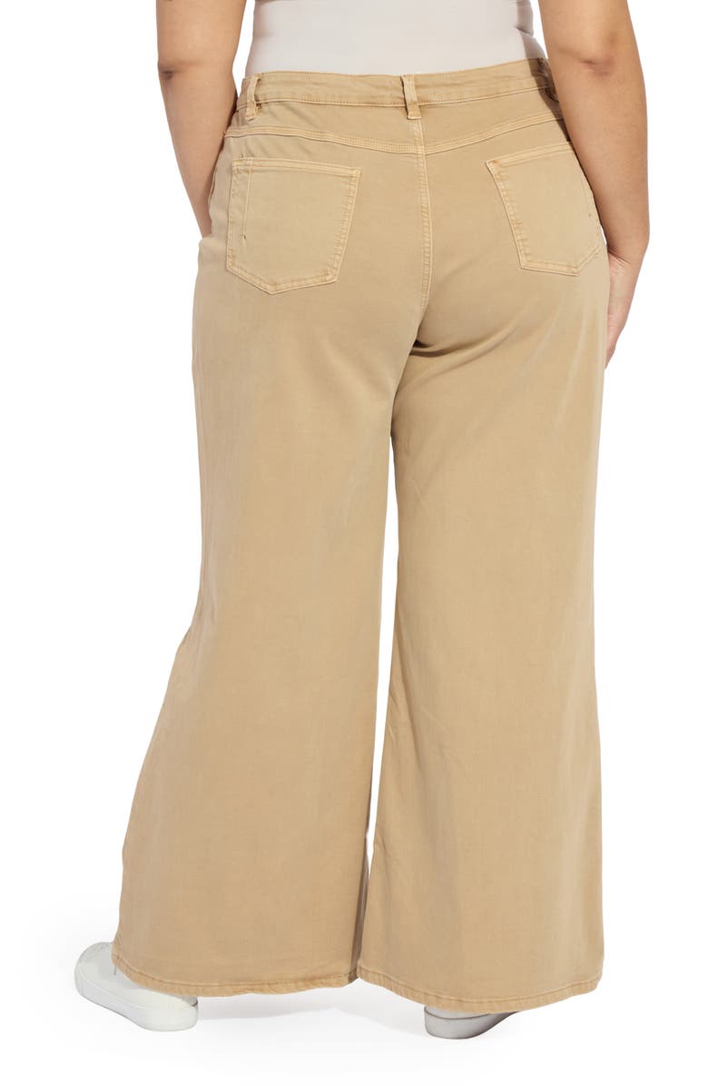 Lysse Iris Flat Front Wide Leg Jeans, Alternate, color, Asutex Desert Khaki