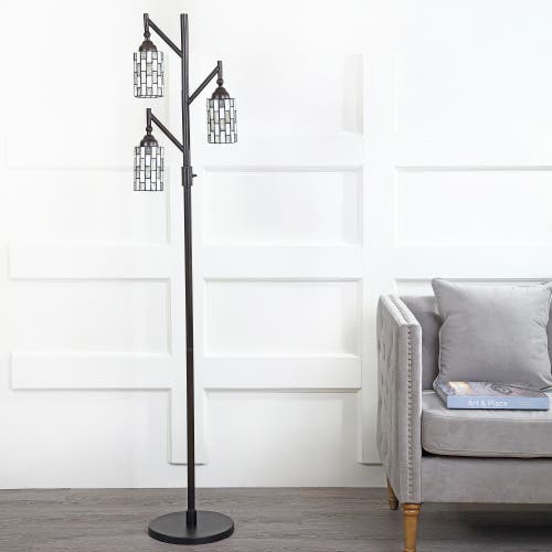 Jonathan Y Lewis Tiffany-style 71" Multi-light Led Floor Lamp, Bronze In Bronze