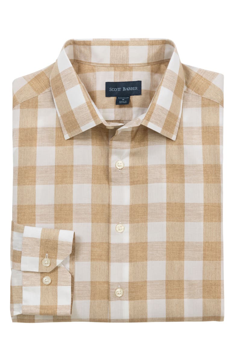 Scott Barber Riviera Buffalo Check Cotton Blend Poplin Button-Up Shirt, Alternate, color, 