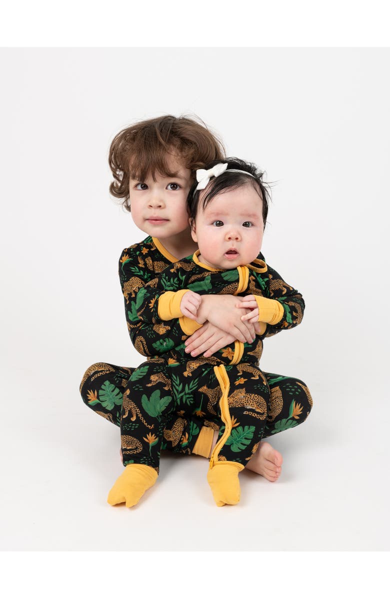 Leveret Kids Viscose Matching Family Holiday Pajamas, Reindeer & Polar Bear Prints, Alternate, color, Leopard