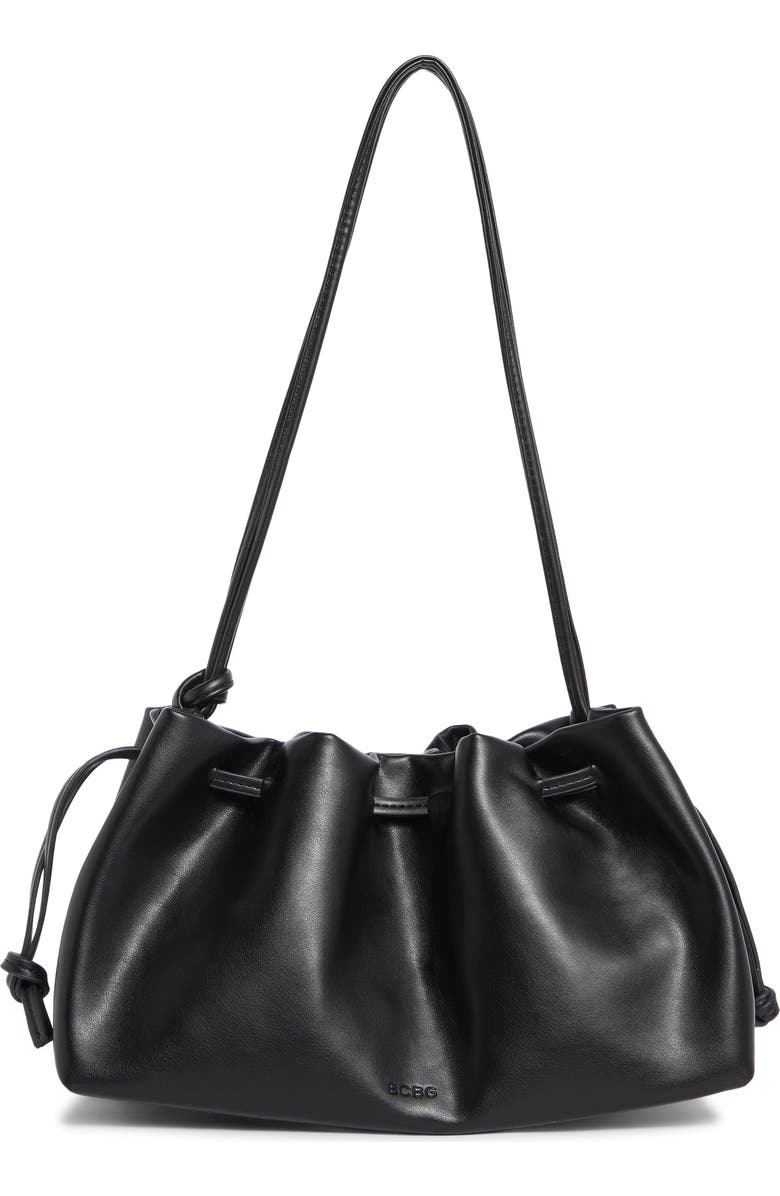 BCBG Faux Leather Shoulder Bag, Alternate, color, Black