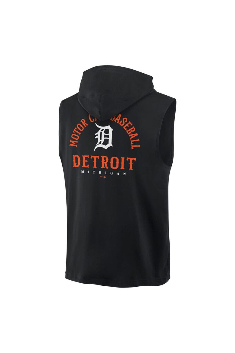 Men's Fanatics Black Detroit Tigers Fire Speed Sleeveless Pullover Hoodie, Alternate, color, Black