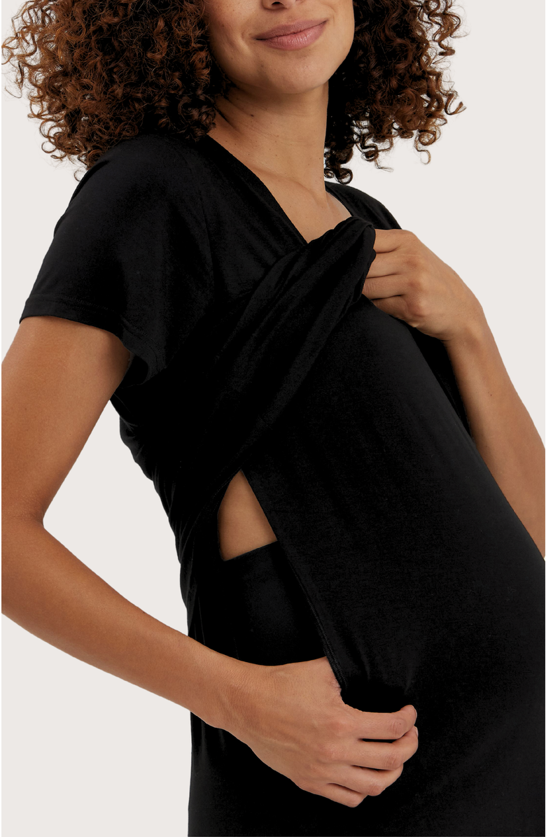 Nom Maternity The Maternity & Nursing Tee, Alternate, color, Black