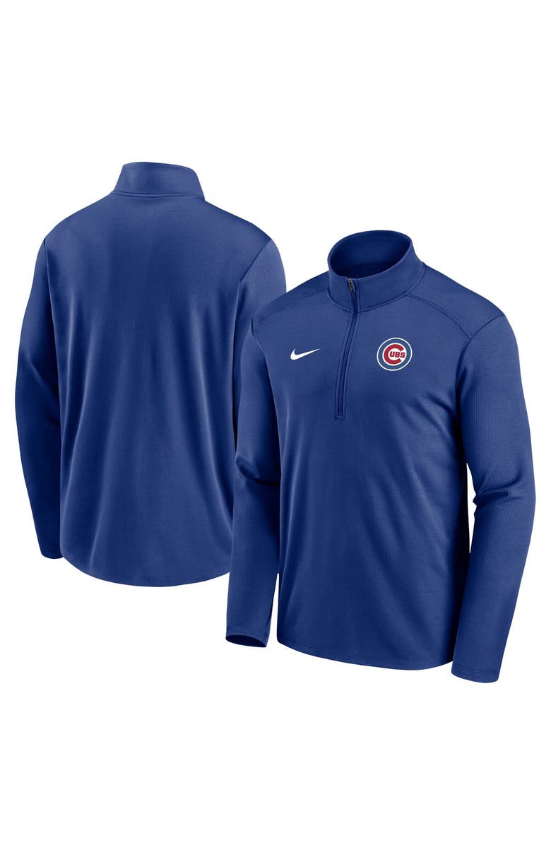 Nike Men's Nike Royal Chicago Cubs Agility Pacer Lightweight Performance Half-Zip Top, Main, color, 