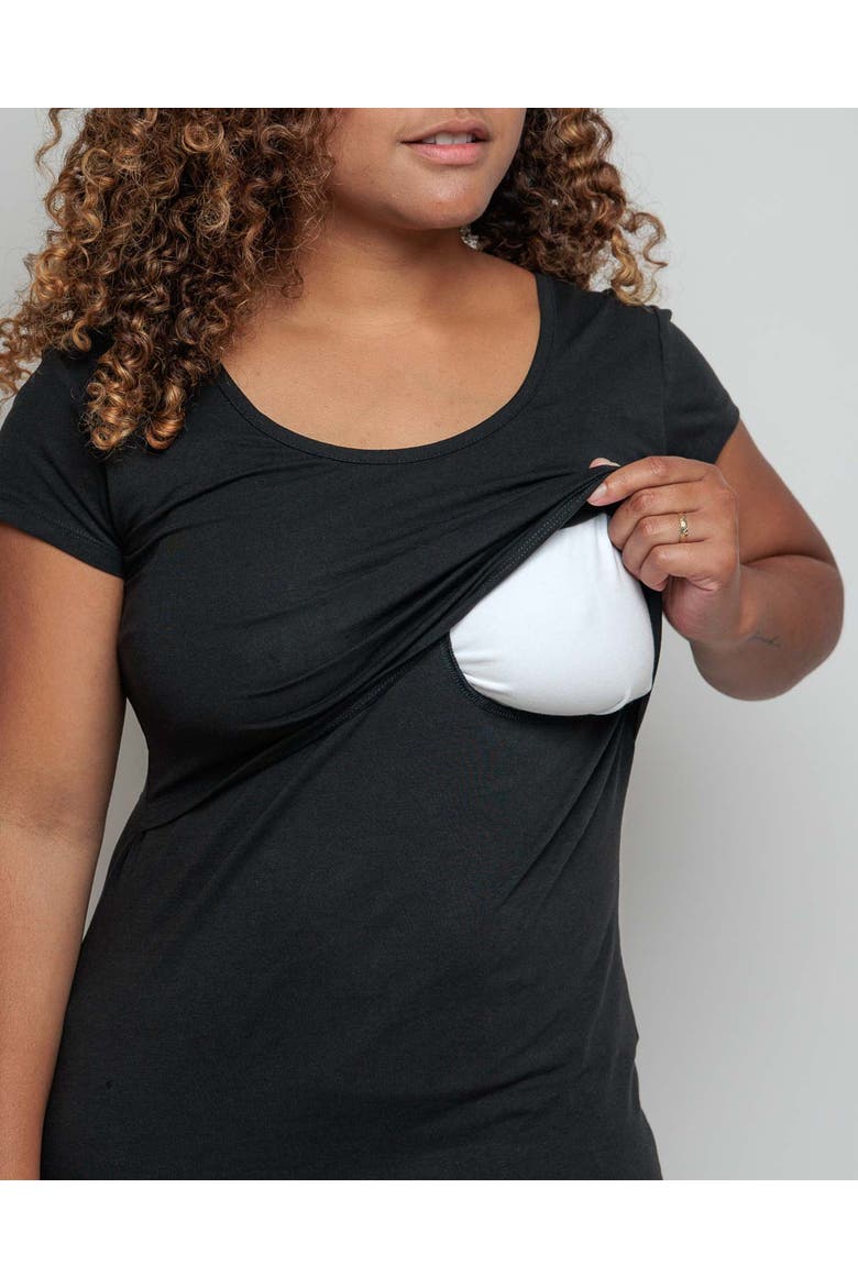 Short Sleeve Nursing T-shirt, Alternate, color, Black