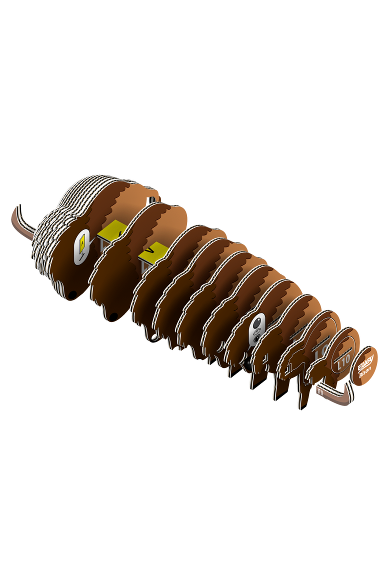 Bison 3D Puzzle, Alternate, color, No Color