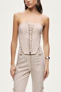 Nocturne Strapless Lace-Up Bustier