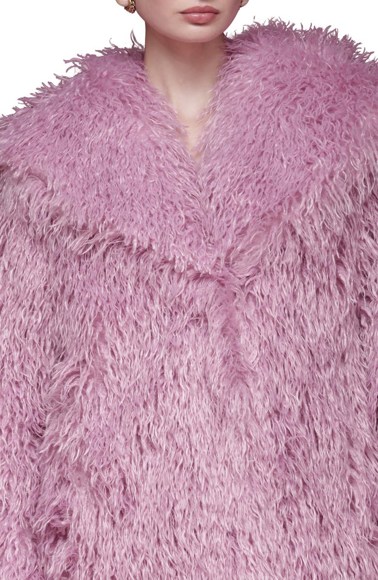 Avec Les Filles Longline Faux Fur Coat, Alternate, color, Blossom Pink