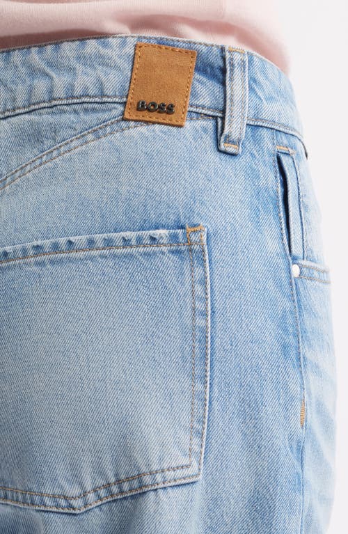 Hugo Boss Boss Daelya Barrel Leg Jeans In Blue