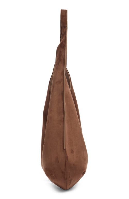 Jw Pei Dara Faux Suede Hobo Bag In Mocha Brown