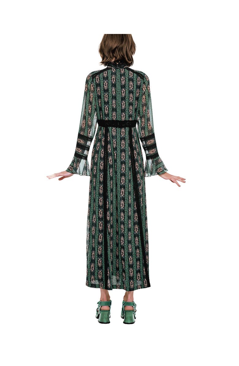 Anna Sui Cameo Stripe Print Maxi Dress, Alternate, color, Clover