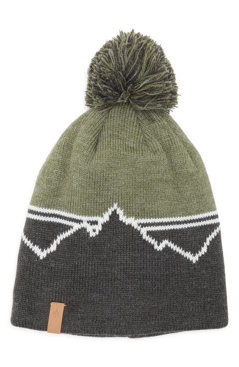 Mountain Stripe Pom Beanie