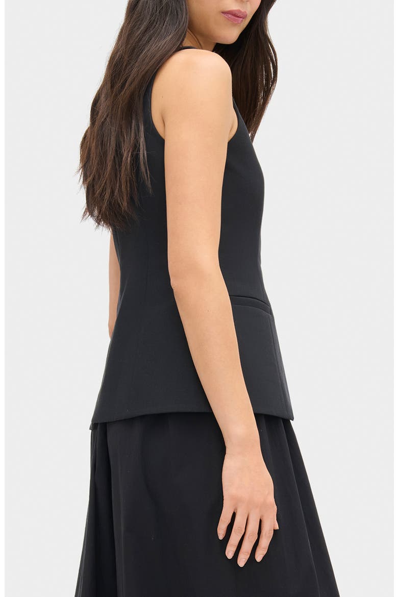Harley Mixed Media Sleeveless Dress, Alternate, color, BLACK
