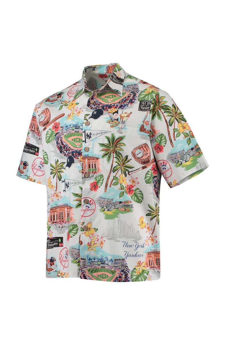 Reyn Spooner Men's Reyn Spooner White New York Yankees Scenic Button-Up Shirt, Alternate, color, White