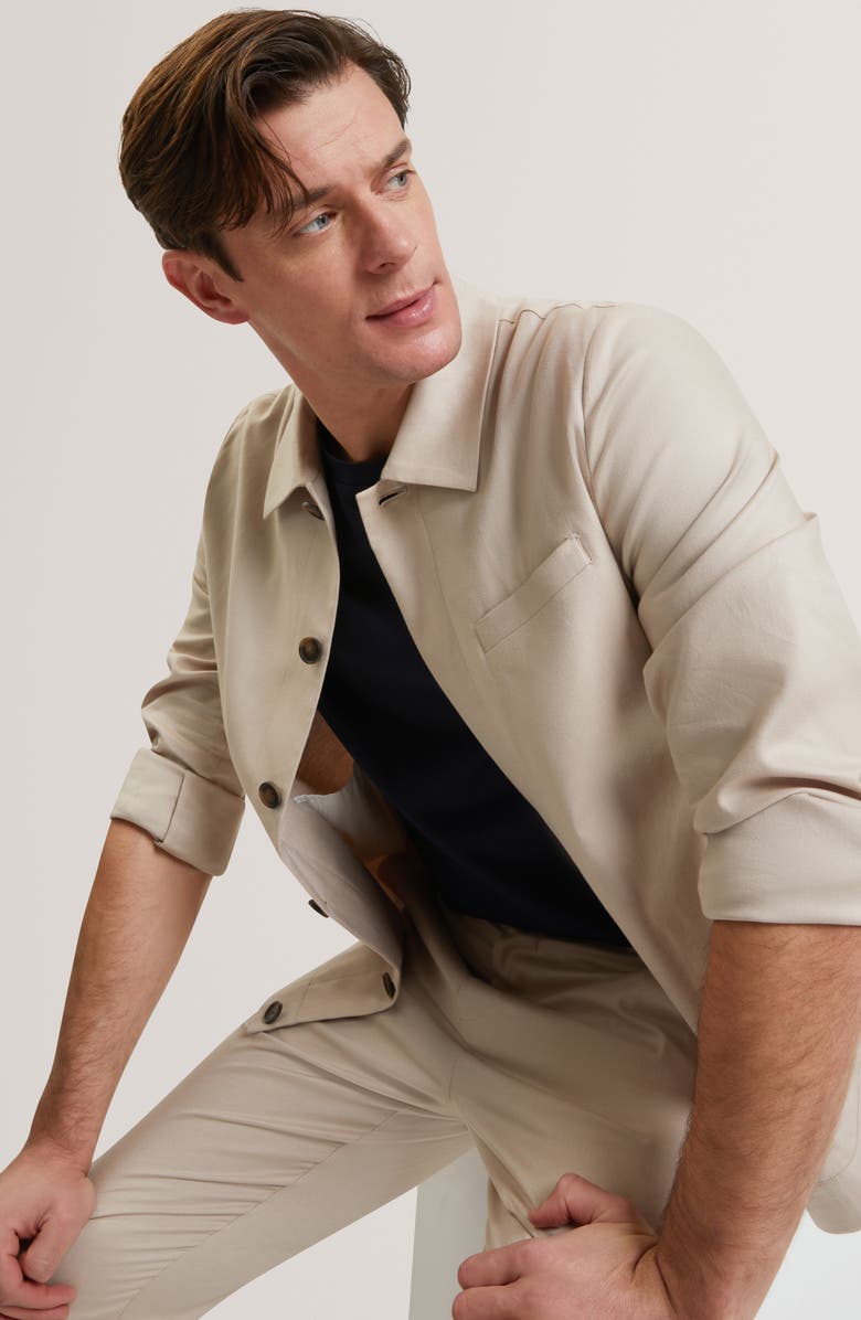 Ted Baker Rubino Cotton Blend Jacket, Alternate, color, Taupe