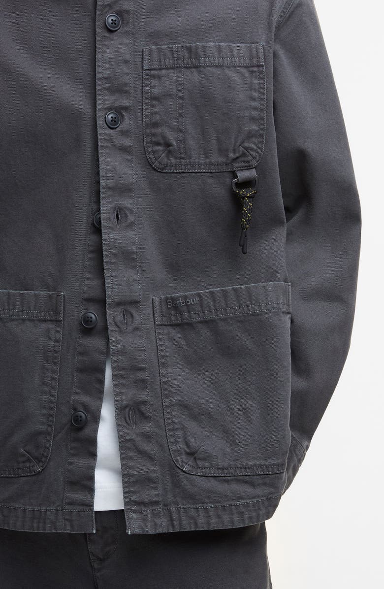 Barbour Bowland Cotton Canvas Chore Coat, Alternate, color, Black