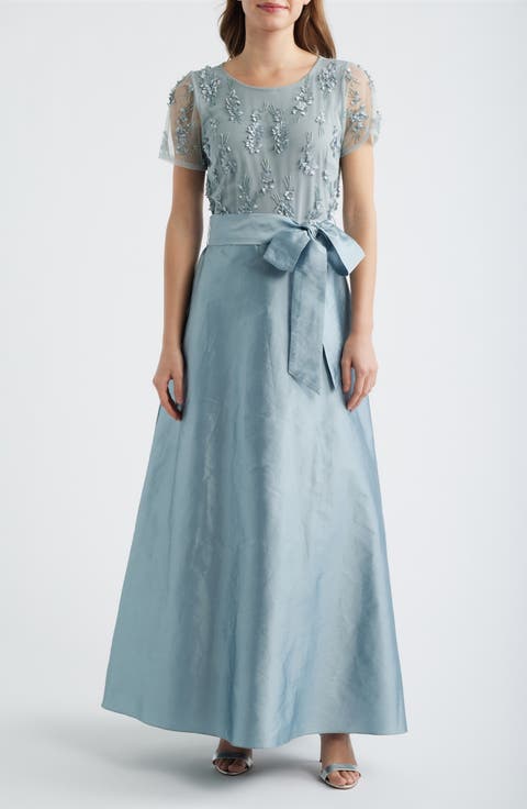 3D Floral Bodice Beaded Gown