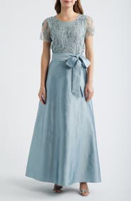 Pisarro Nights 3D Floral Bodice Beaded Gown