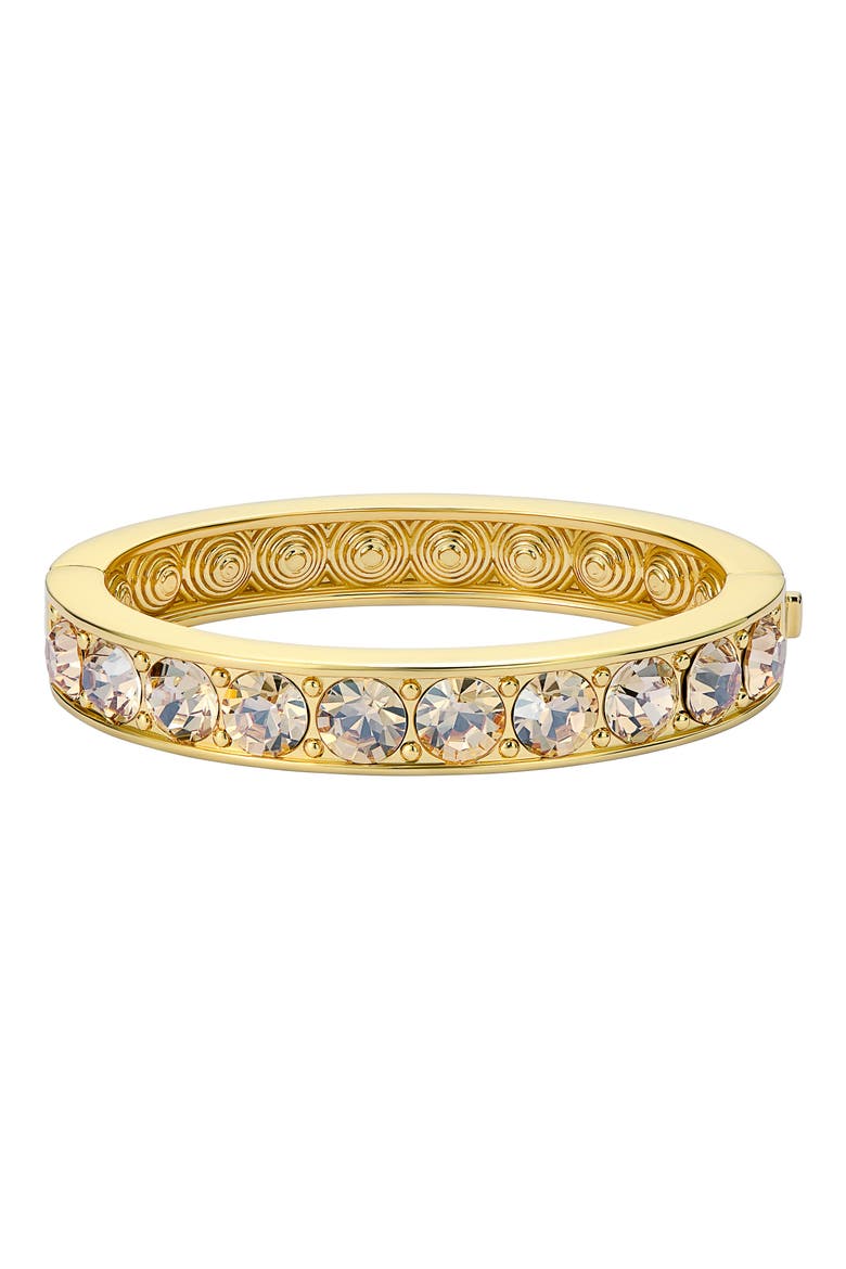 Rosie Crystal Hinged Bangle Bracelet, Alternate, color, GOLD TONE / GOLDEN CRYSTAL